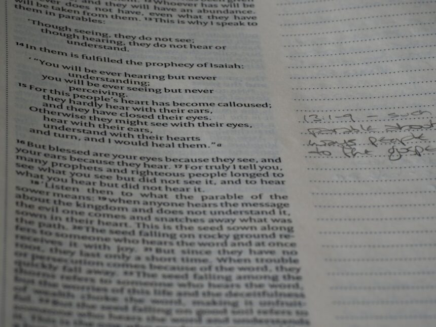 Photo studying dense academic material